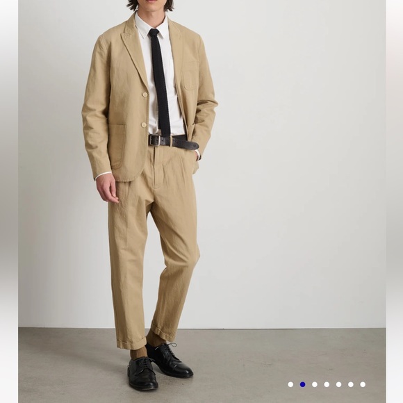 Alex Mill - Standard Pleated Pant in Cotton Linen (Khaki, 32) - Picture 5 of 6